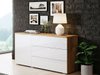 Commode Sarasota 128 (Chêne wotan + Blanc brillant)