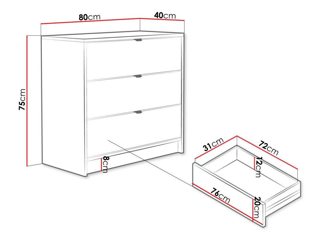 Commode Comfivo Larmire 102 (Blanc)