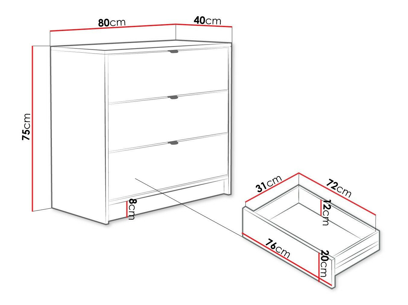 Commode Comfivo Papilio I (Noir)