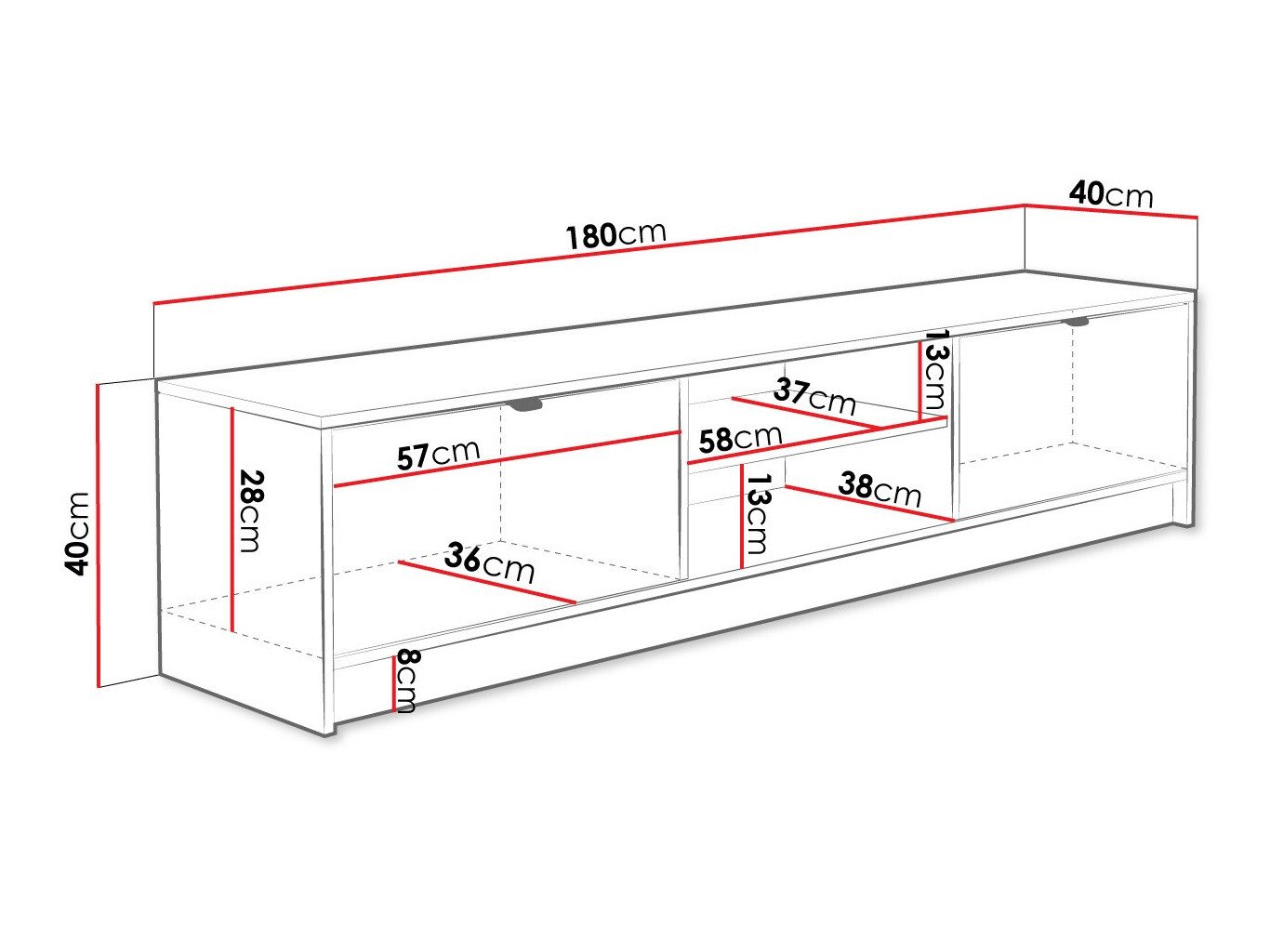 Meuble TV Comfivo Papilio I (Noir)