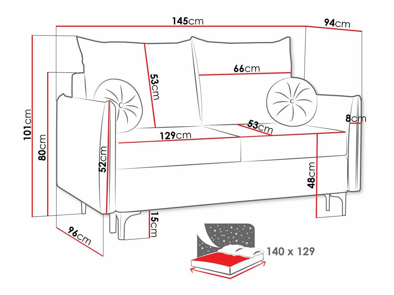 Canapé convertible Clovis 110 (Manila 02)