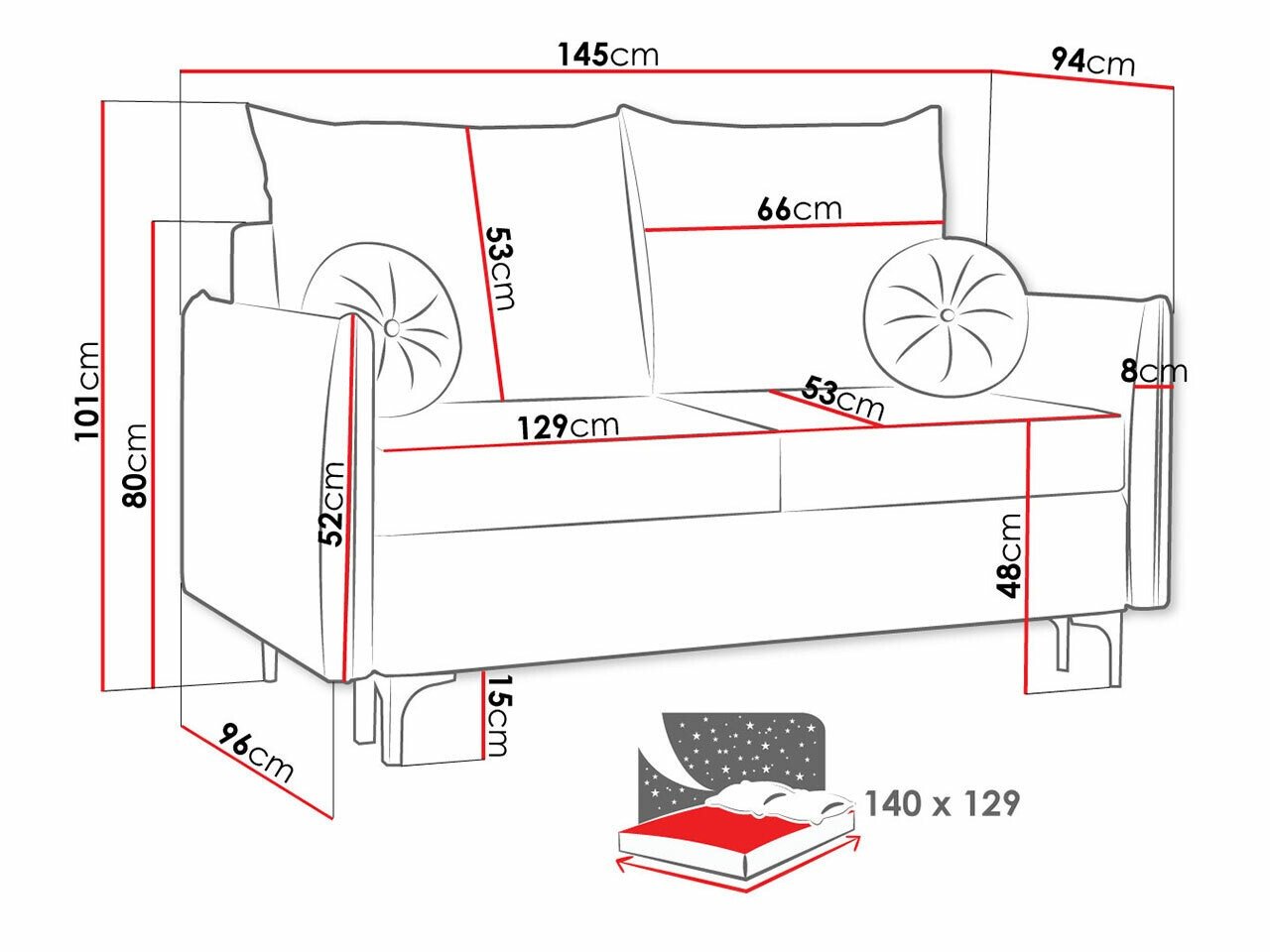 Canapé convertible Clovis 110 (Manila 16)