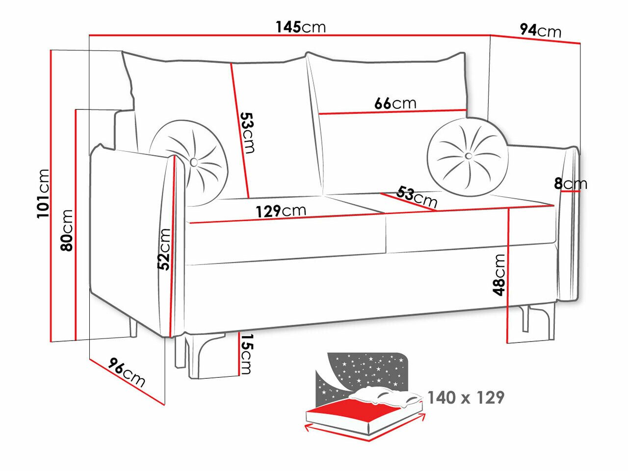 Canapé convertible Clovis 110 (Manila 25)