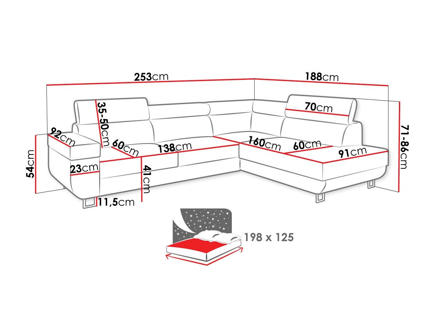 Canapé d'angle Comfivo Liberta (Poso 01)