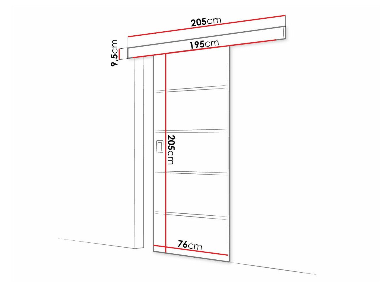 Porte coulissante Dover 214 (Craft chêne)