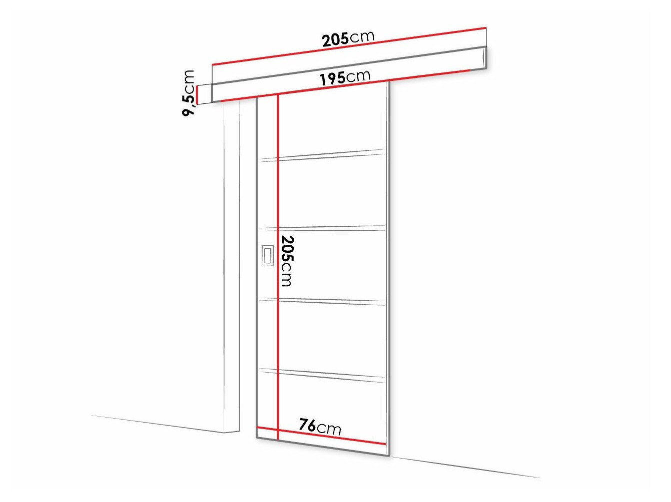 Porte coulissante Dover 214 (Graphite)