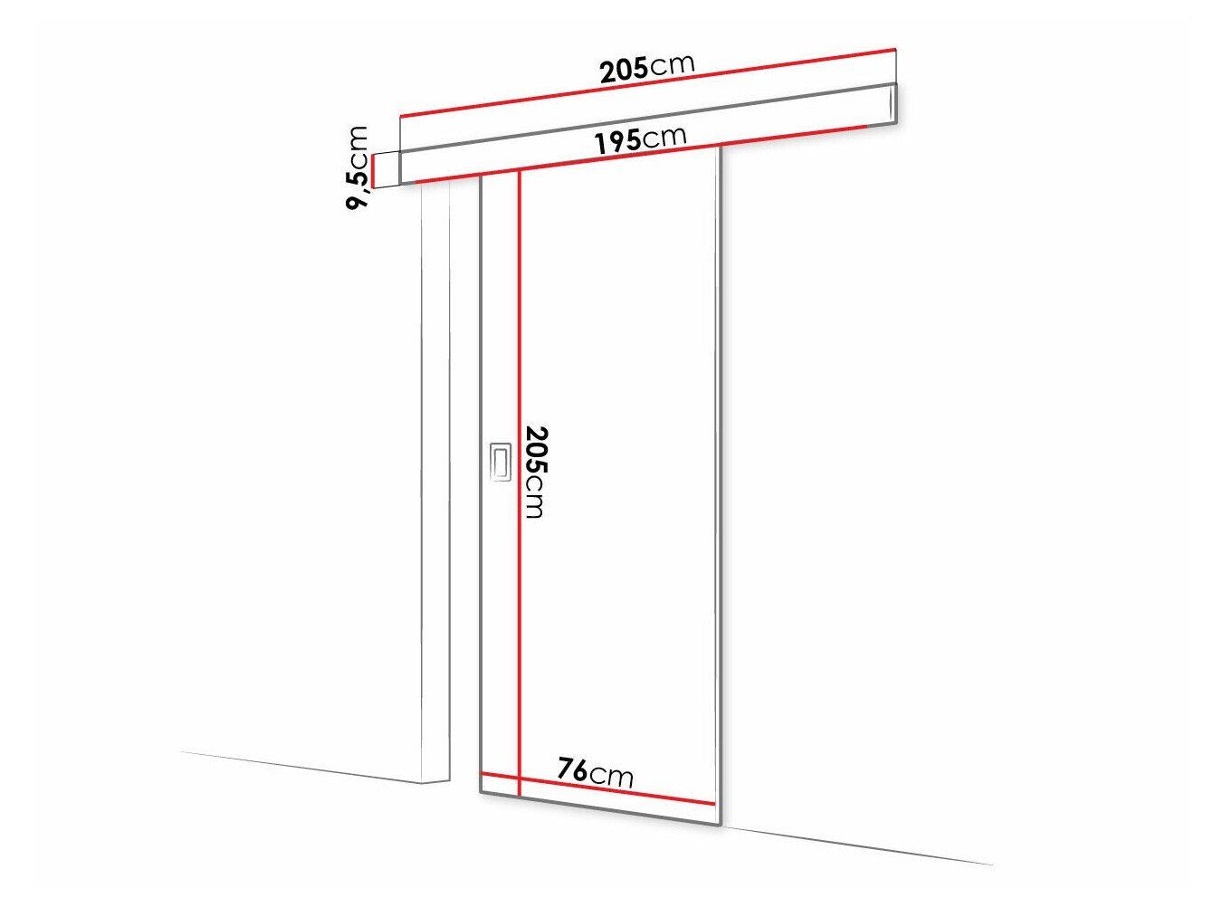 Porte coulissante Dover 215 (Craft chêne)