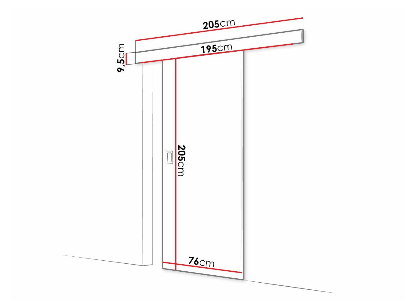 Porte coulissante Dover 215 (Graphite)