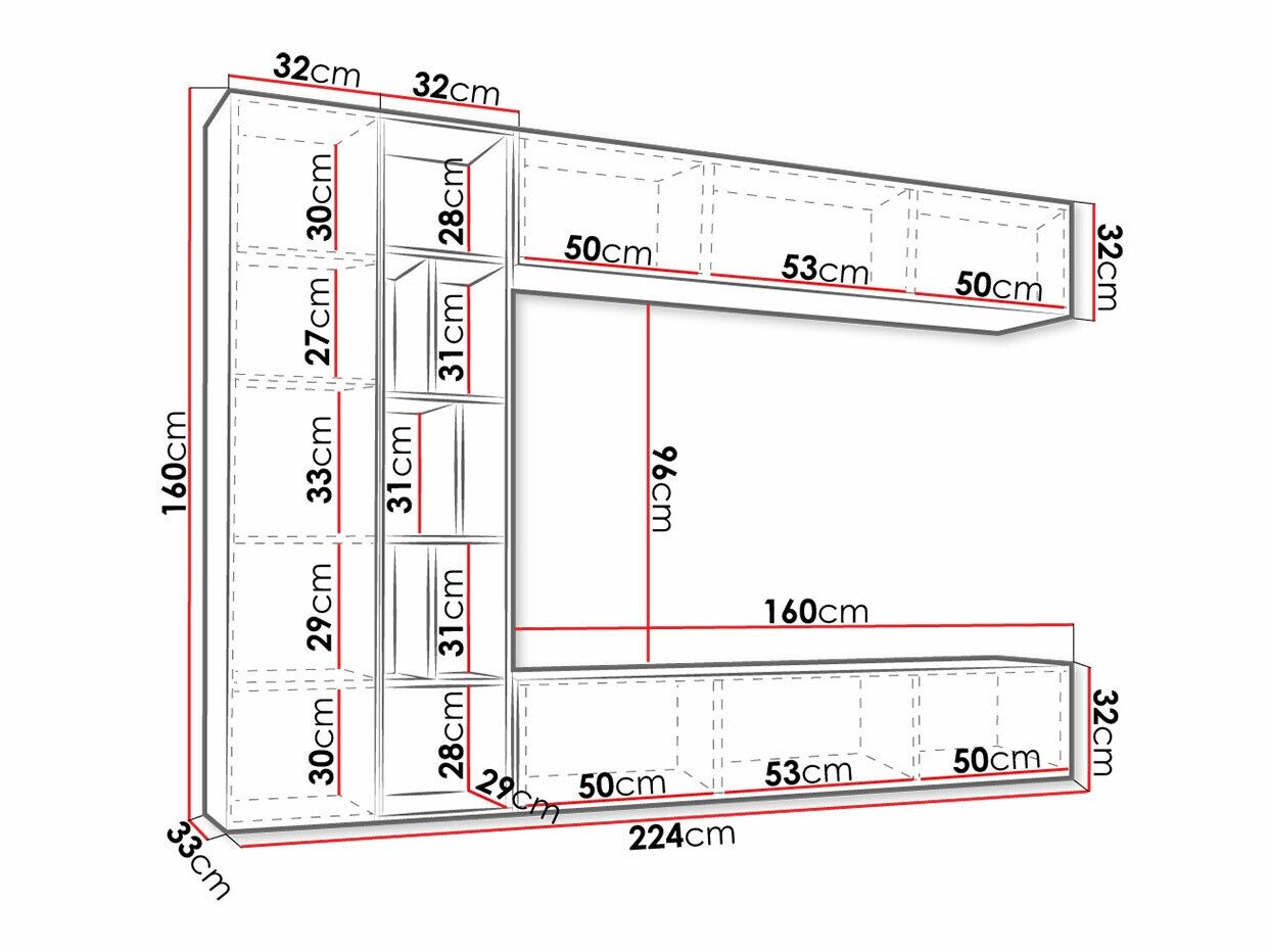 Ensemble de salon Comfivo 260 (Blanc + Graphite)