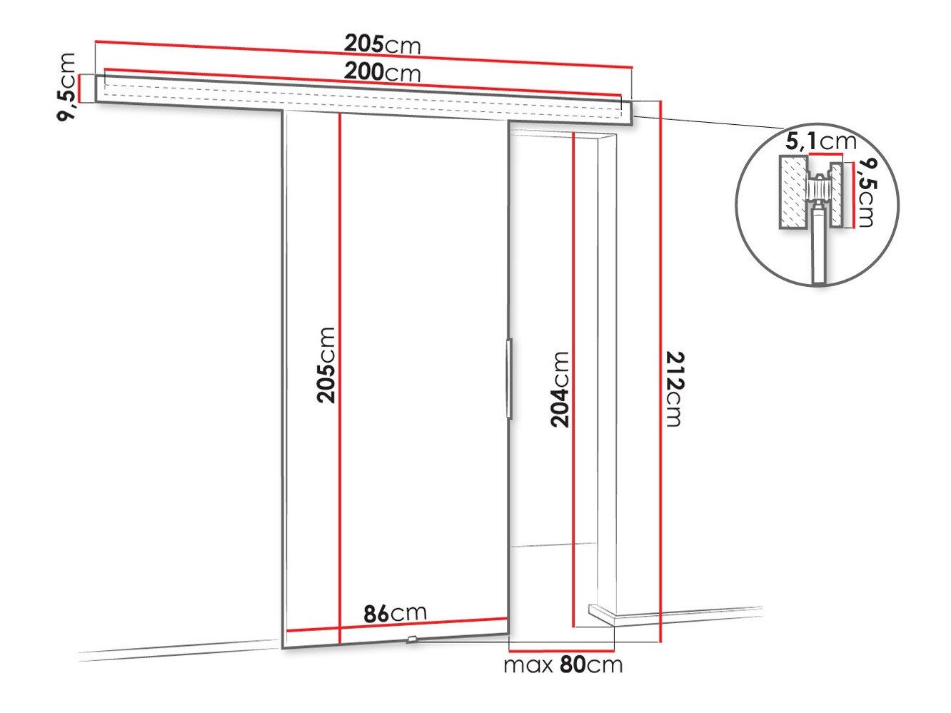 Porte coulissante Dover 141 (Blanc)