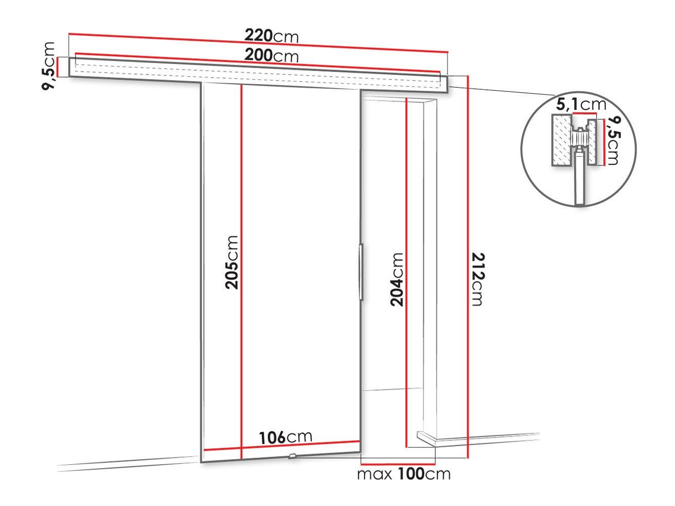 Porte coulissante Dover 143 (Chêne sombre)