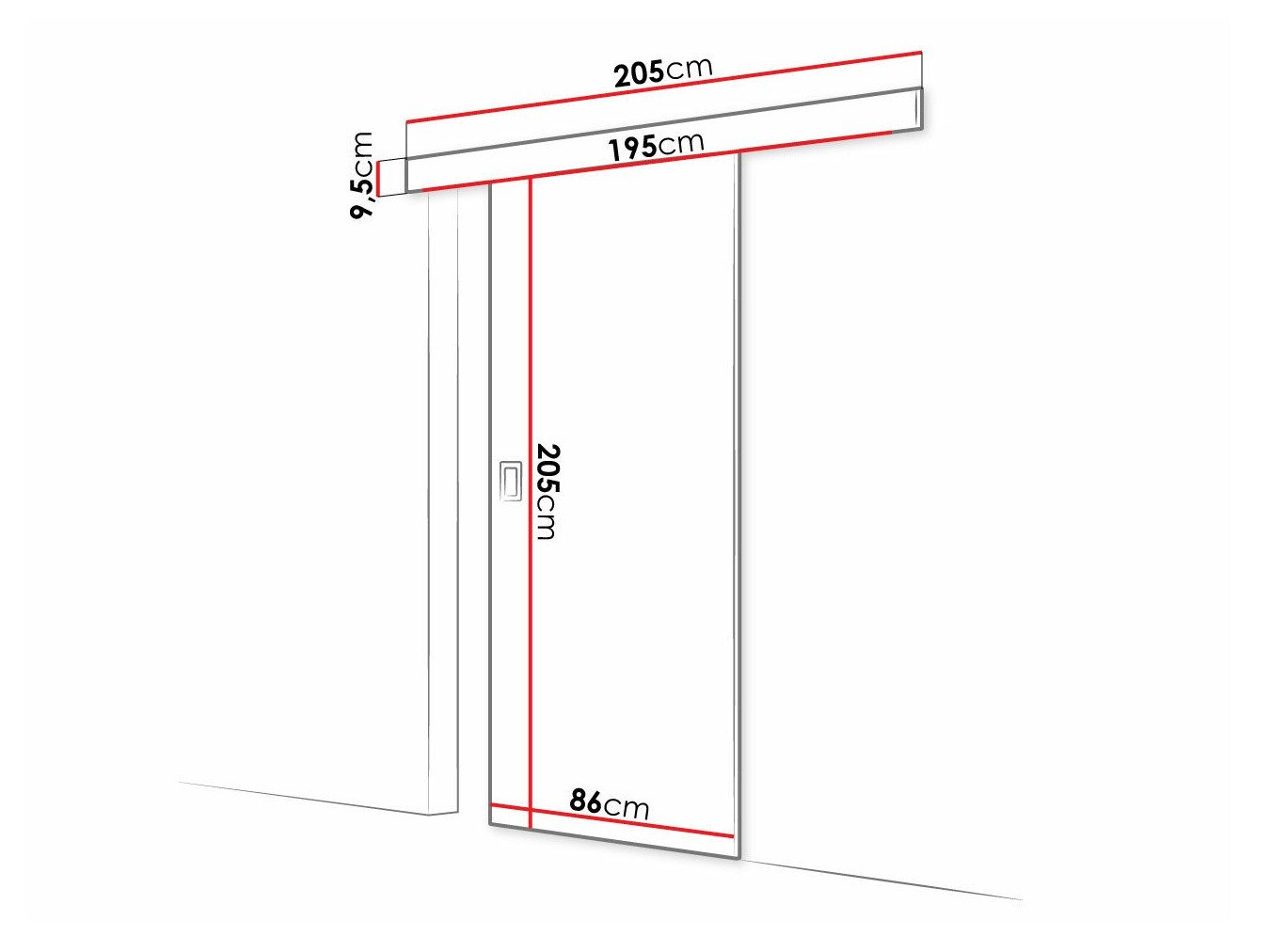 Porte coulissante Dover 168 (Graphite)