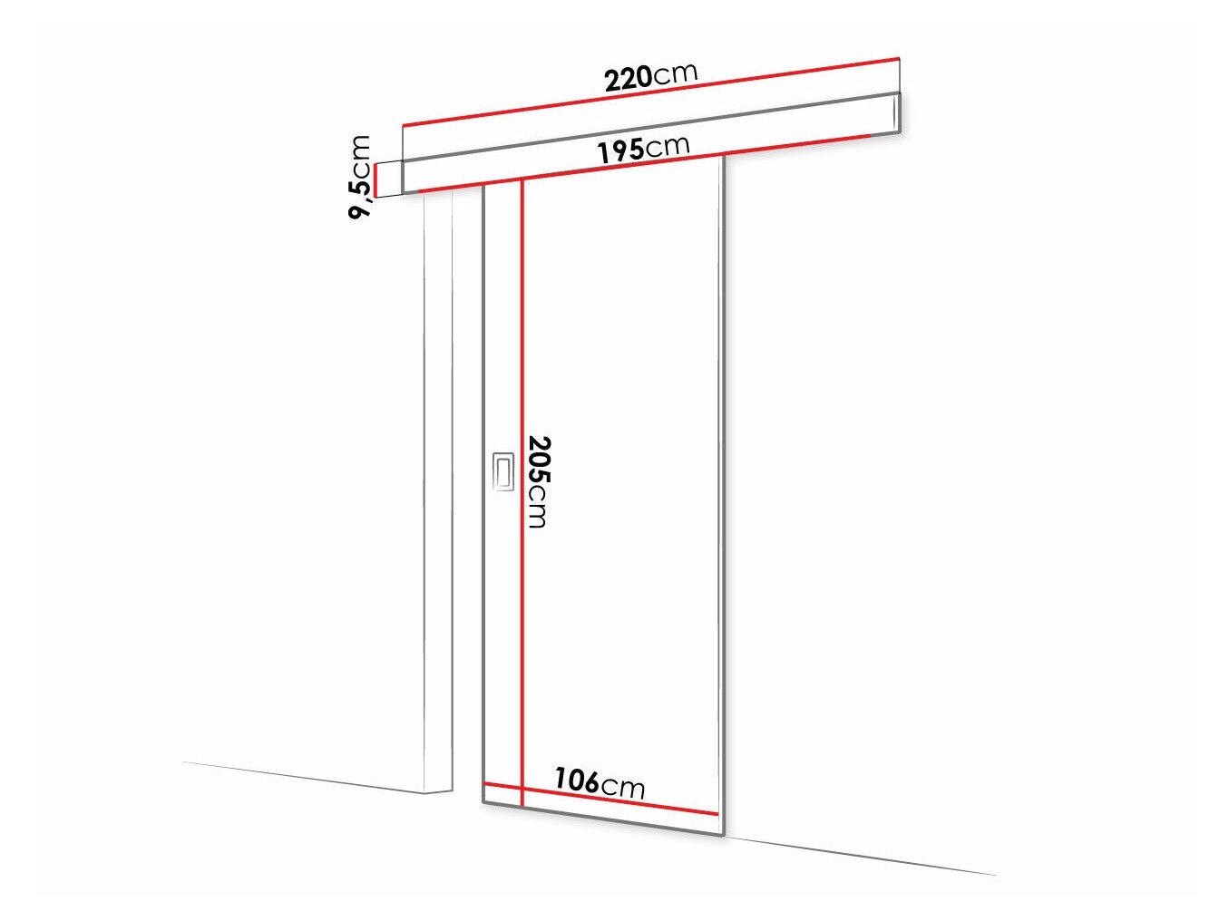 Porte coulissante Dover 170 (Graphite)