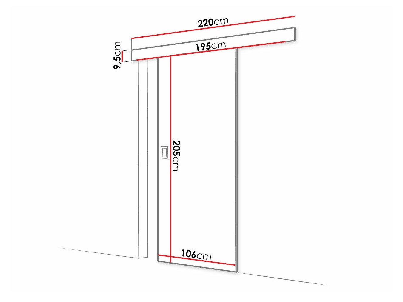 Porte coulissante Dover 170 (Sonoma chêne)