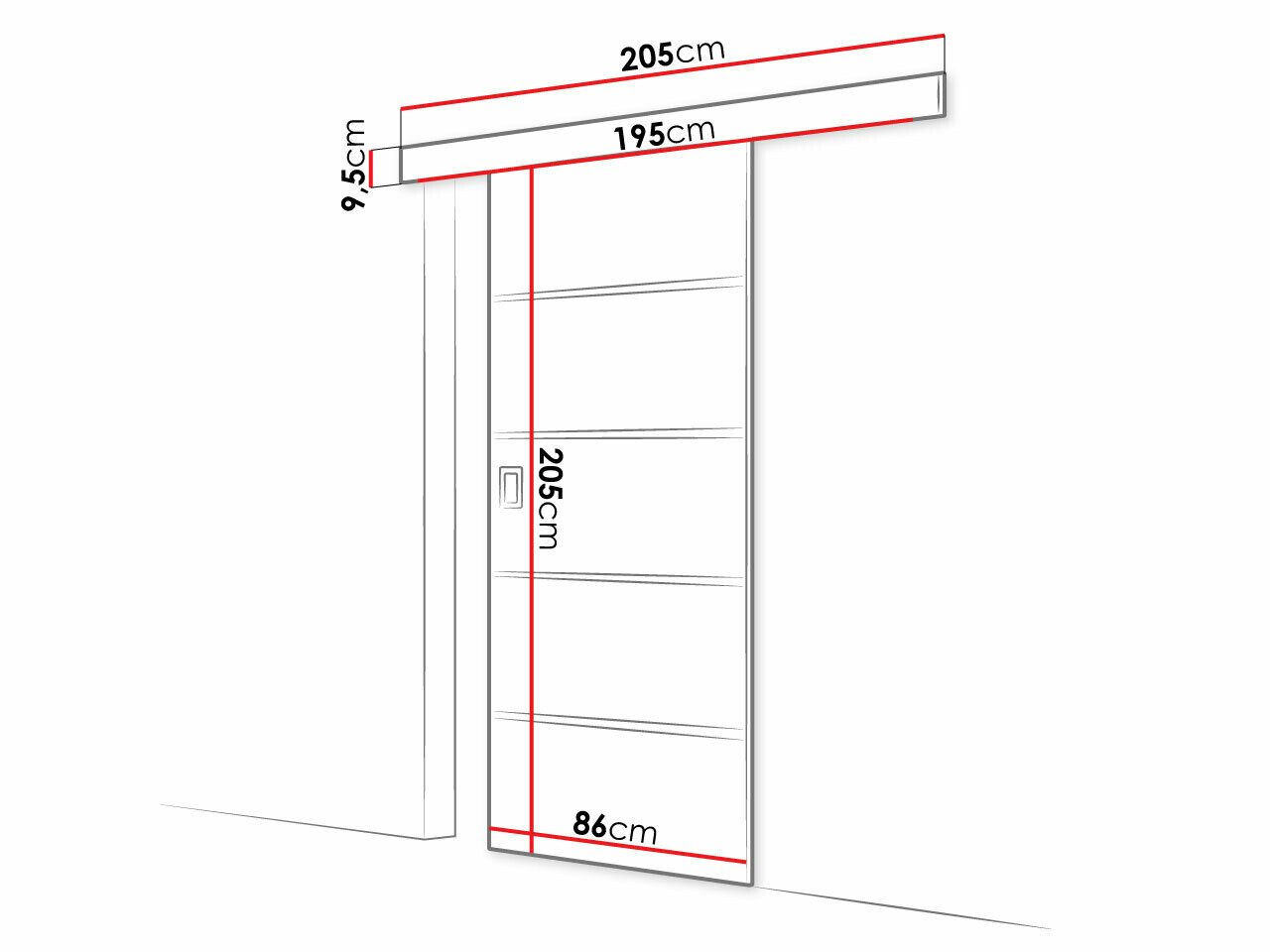 Porte coulissante Dover 171 (Sonoma chêne)
