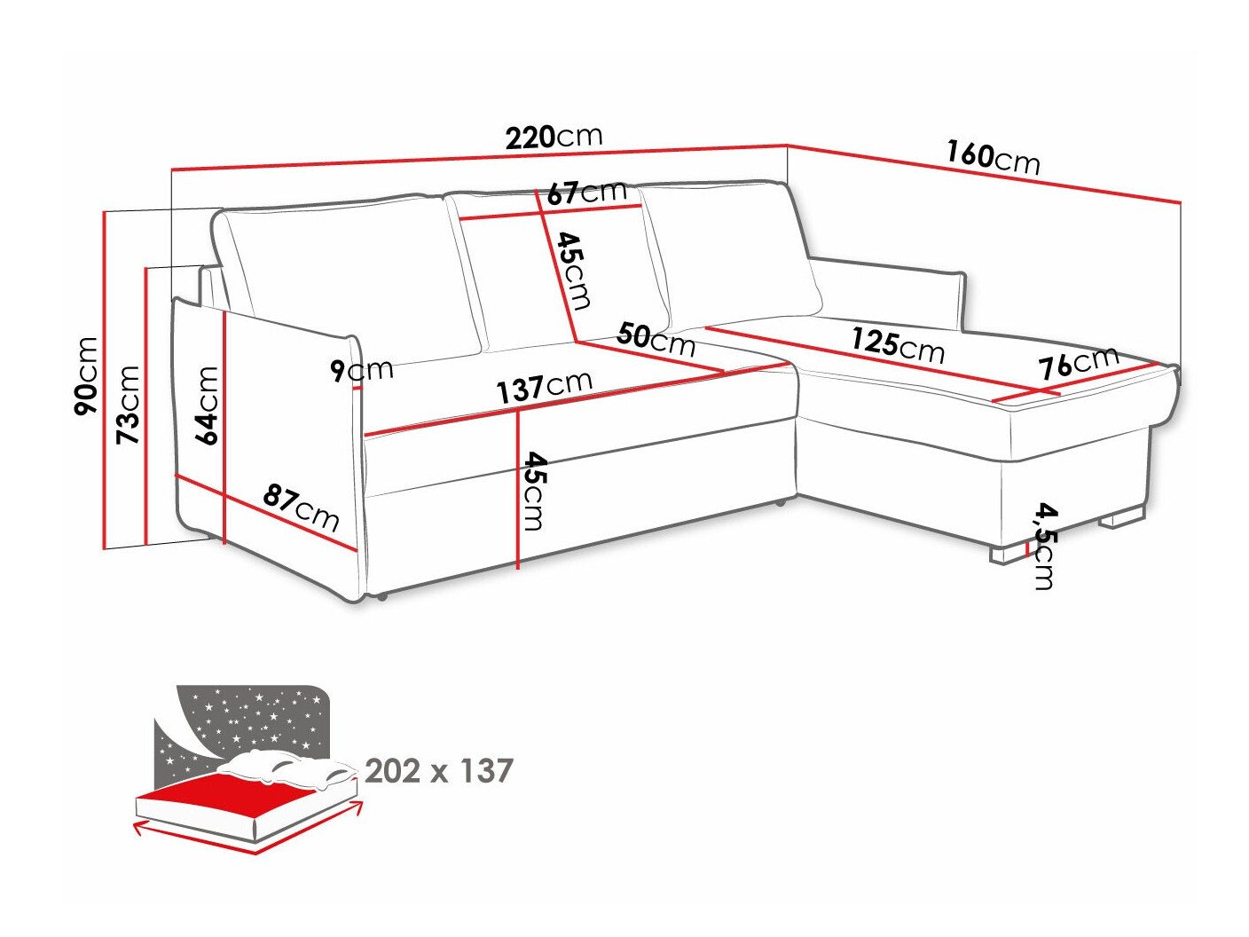 Canapé d'angle Columbus 208 (Neve 77)