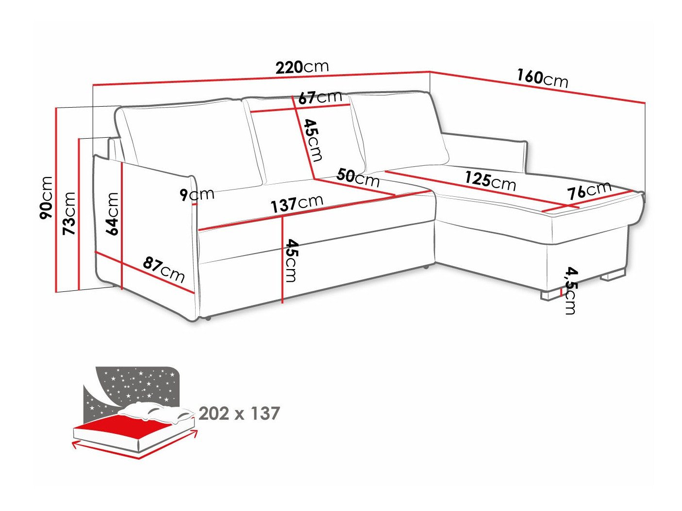 Canapé d'angle Columbus 208 (Poso 110)