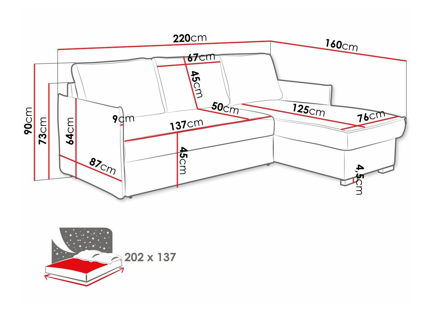 Canapé d'angle Columbus 208 (Poso 22)
