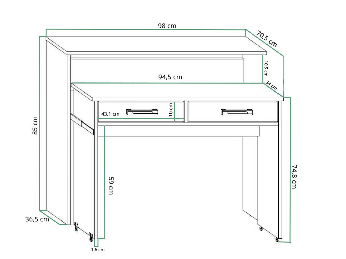 Bureau Gilroy 103 (Blanc)