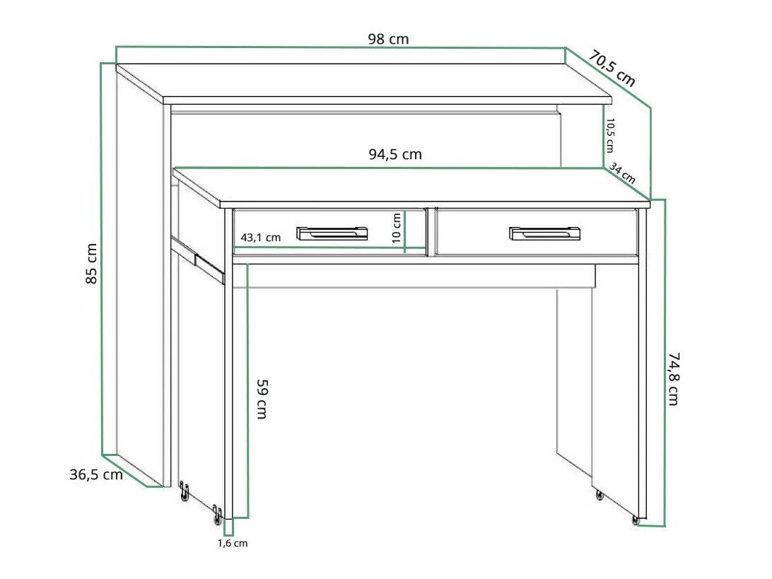 Bureau Gilroy 103 (Sonoma chêne)