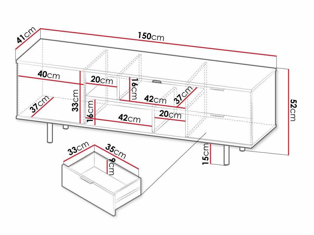Meuble TV Decus (Noir)