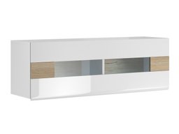 Armoire murale Torsone 116 (Blanc + Blanc brillant + Chêne de san remo)