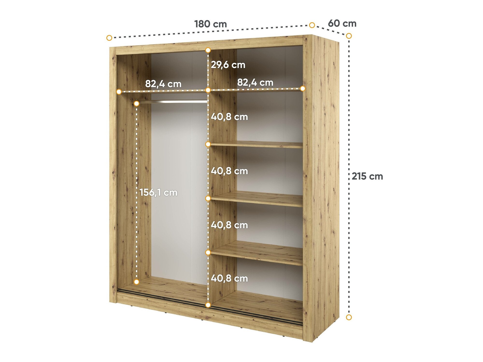 Armoire Fresno 102 (Chêne Artisan)