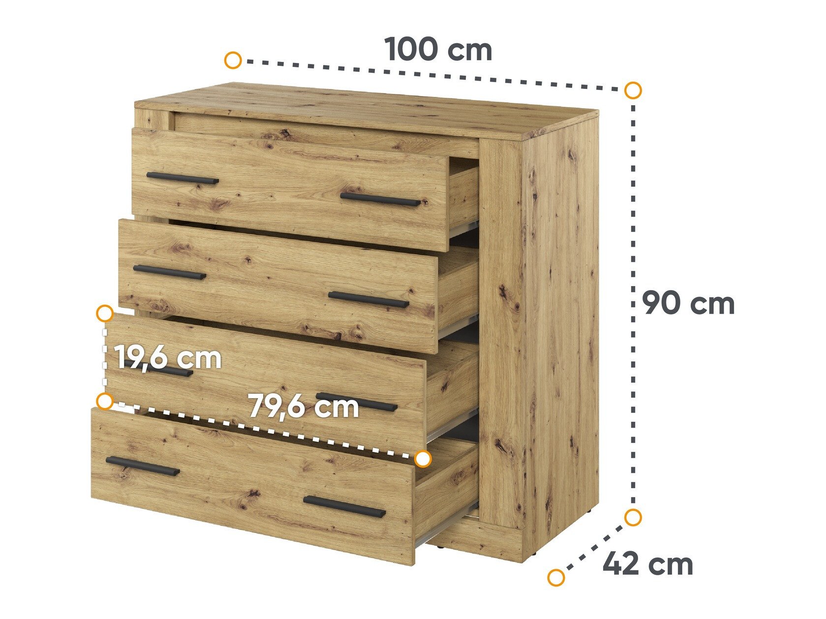 Commode Fresno 108 (Chêne Artisan)