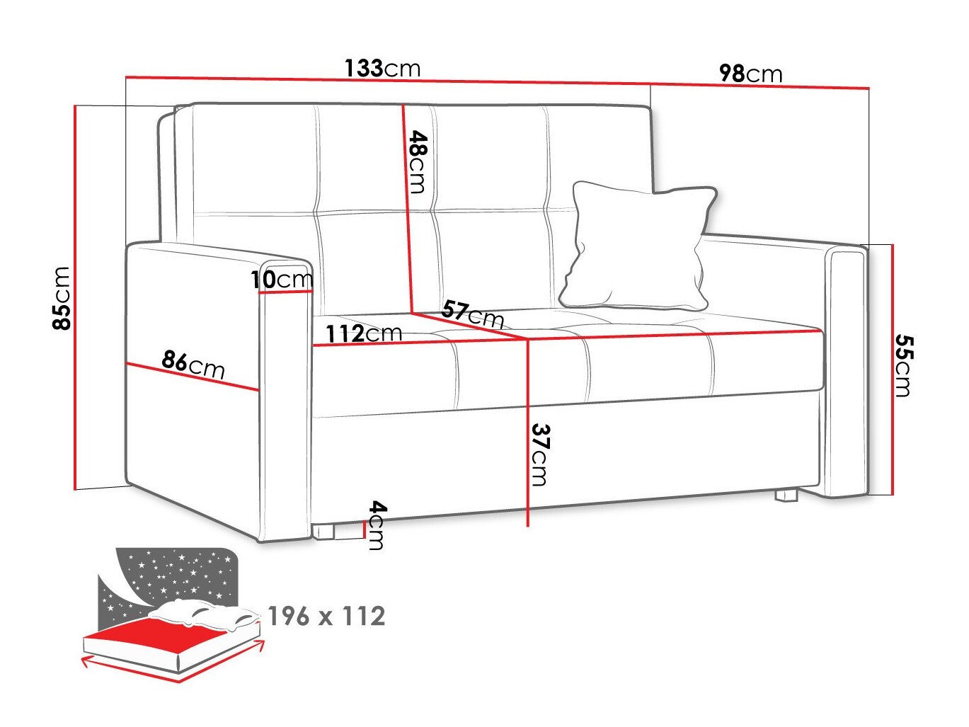 Canapé convertible Columbus 105 (Manila 26)