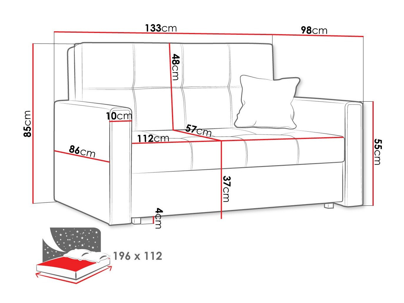 Canapé convertible Nuvora II (Spirit 12)