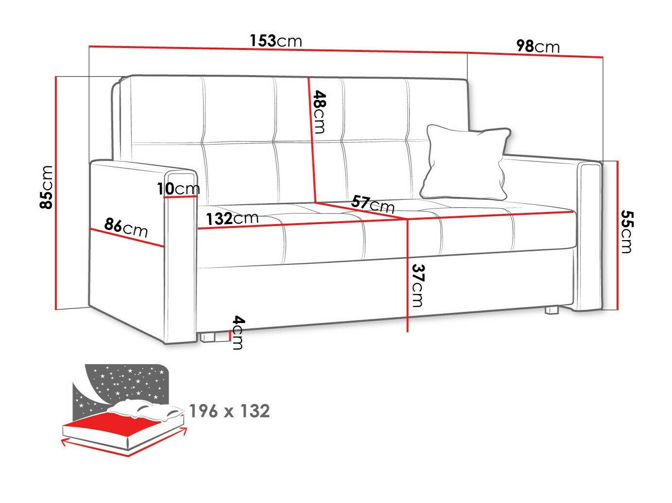 Canapé convertible Nuvora III (Alova 04 + Alova 46)