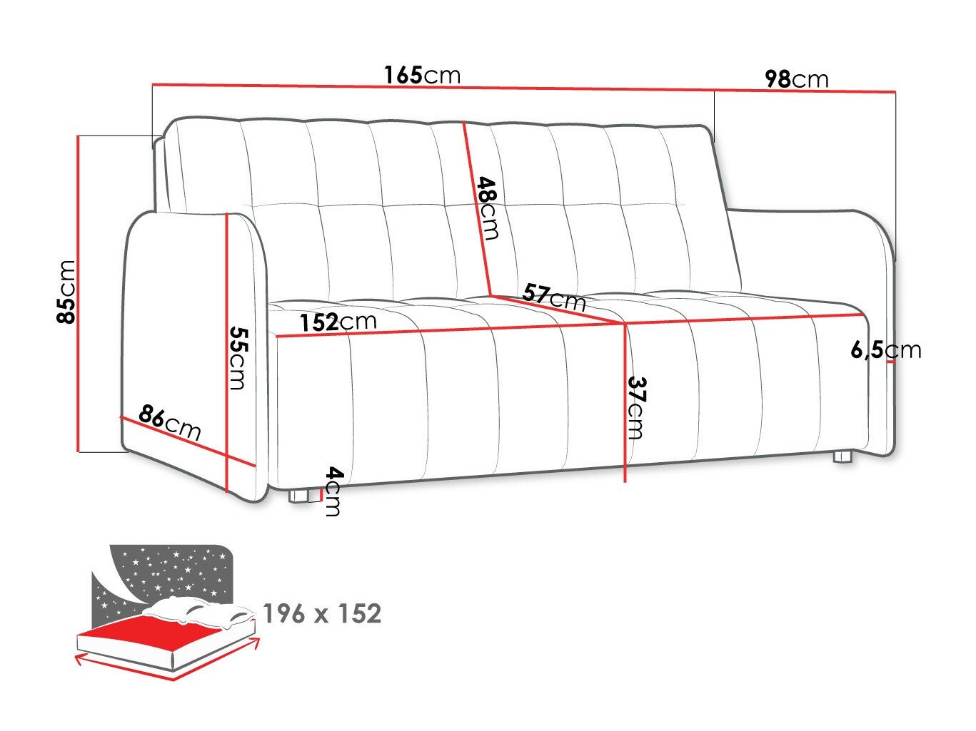 Canapé convertible Aquarin IV (Paros 5)