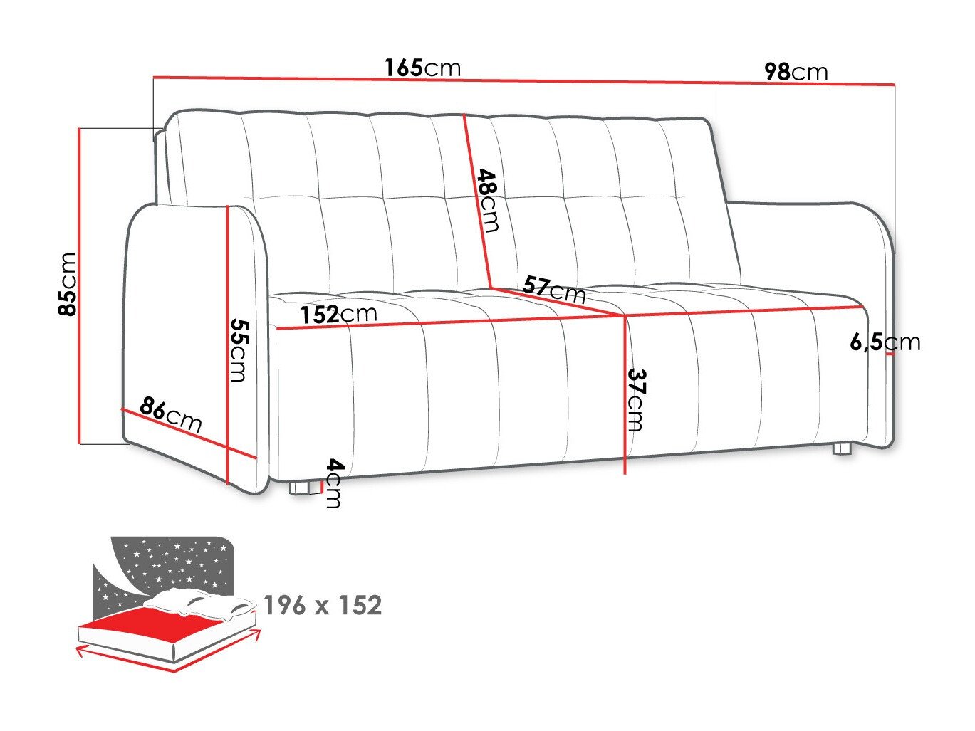 Canapé convertible Aquarin IV (Paros 6)