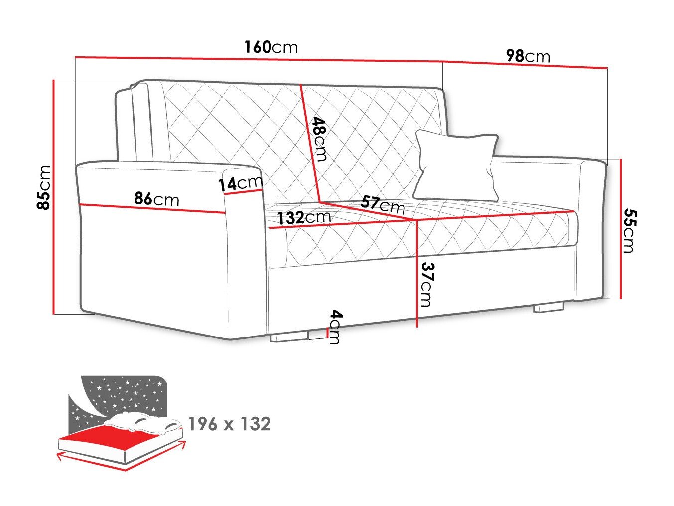 Canapé convertible Clarona III (Zanzibar 190)