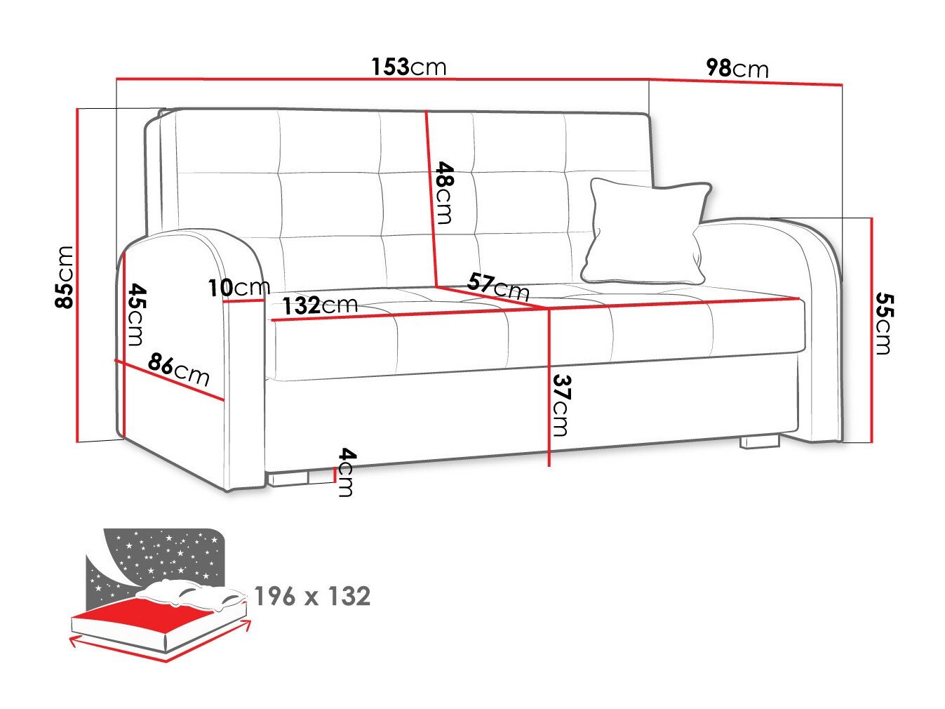 Canapé convertible Columbus 116 (Kronos 19)