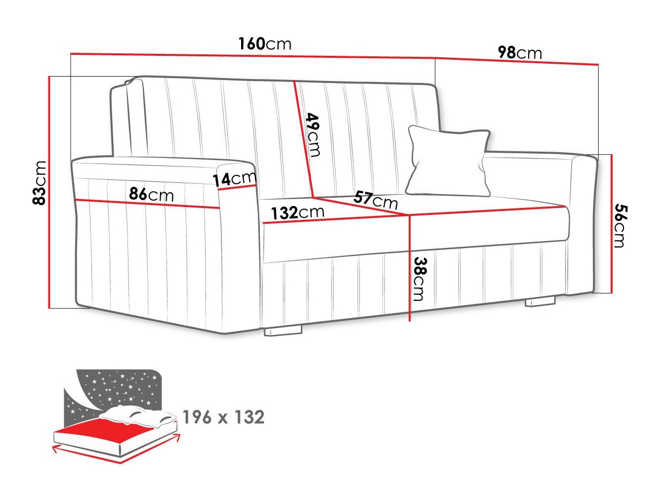 Canapé convertible Columbus 137 (Kronos 27)