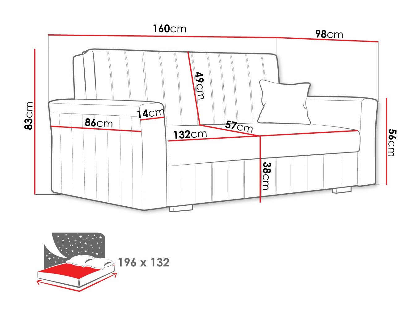 Canapé convertible Columbus 137 (Paros 5)