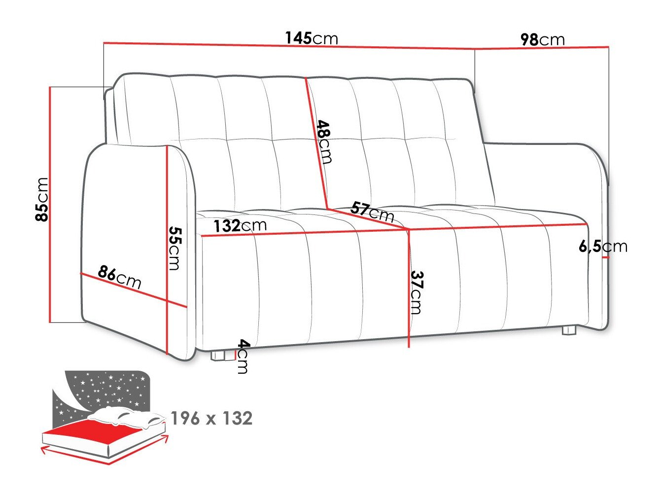 Canapé convertible Columbus 178 (Country 8)