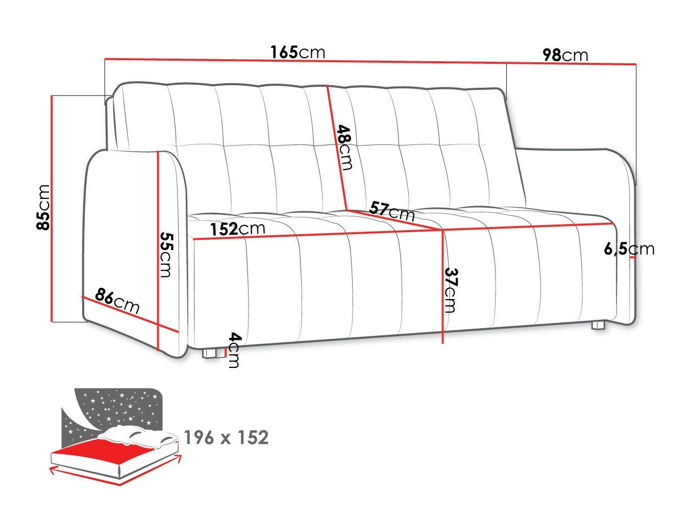 Canapé convertible Columbus 179 (Country 3)