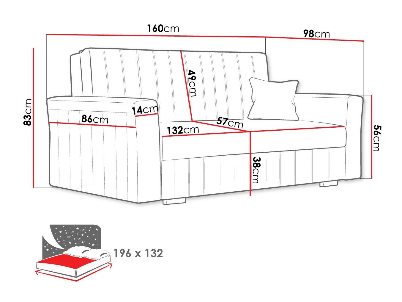 Canapé convertible Orinen III (Kronos 31)