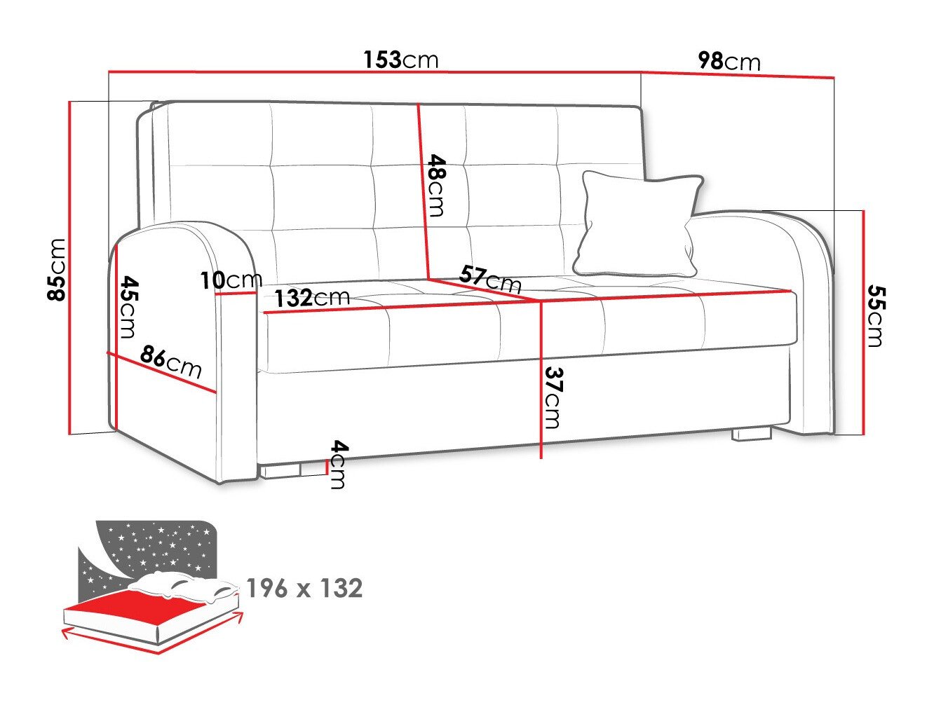 Canapé convertible Silona III (Paros 3)