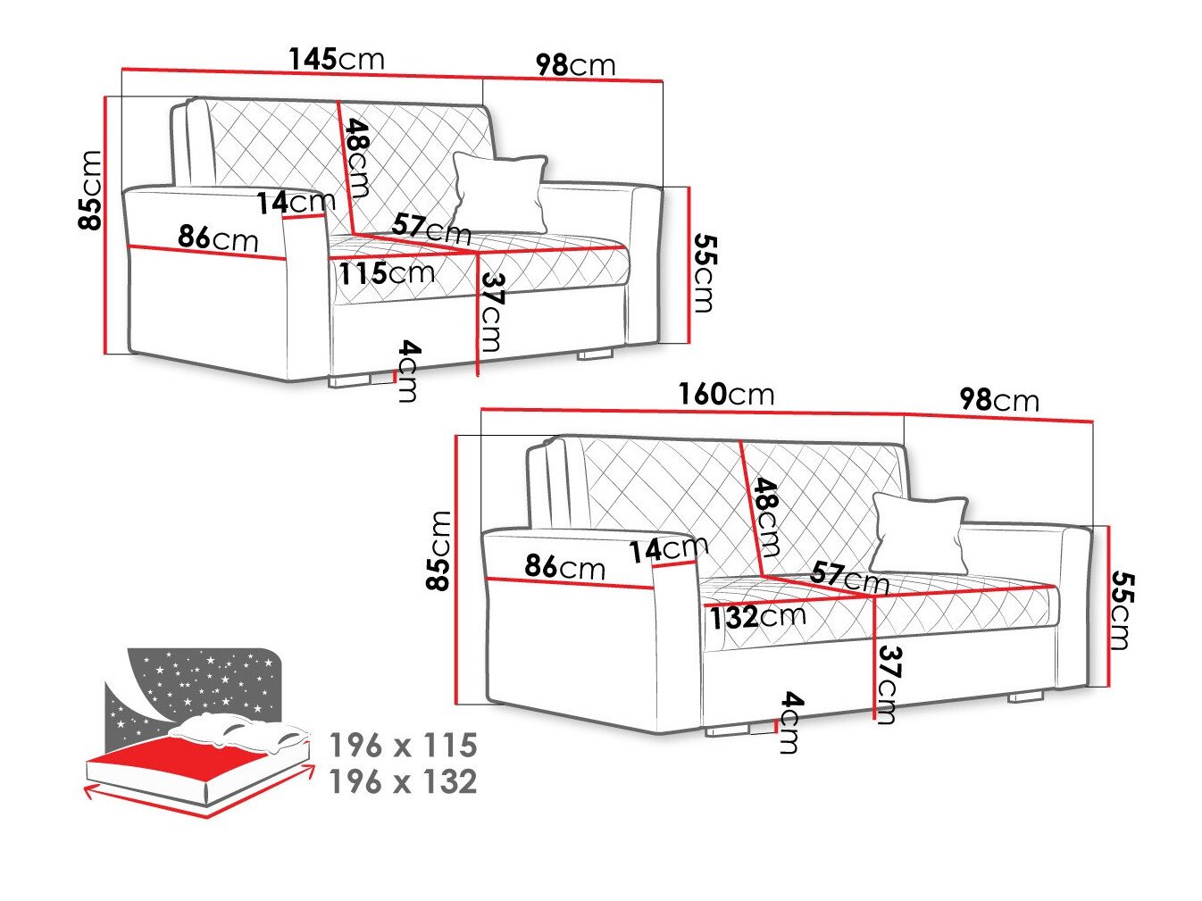 Ensemble de canapés Clarona IV (Zanzibar 190)