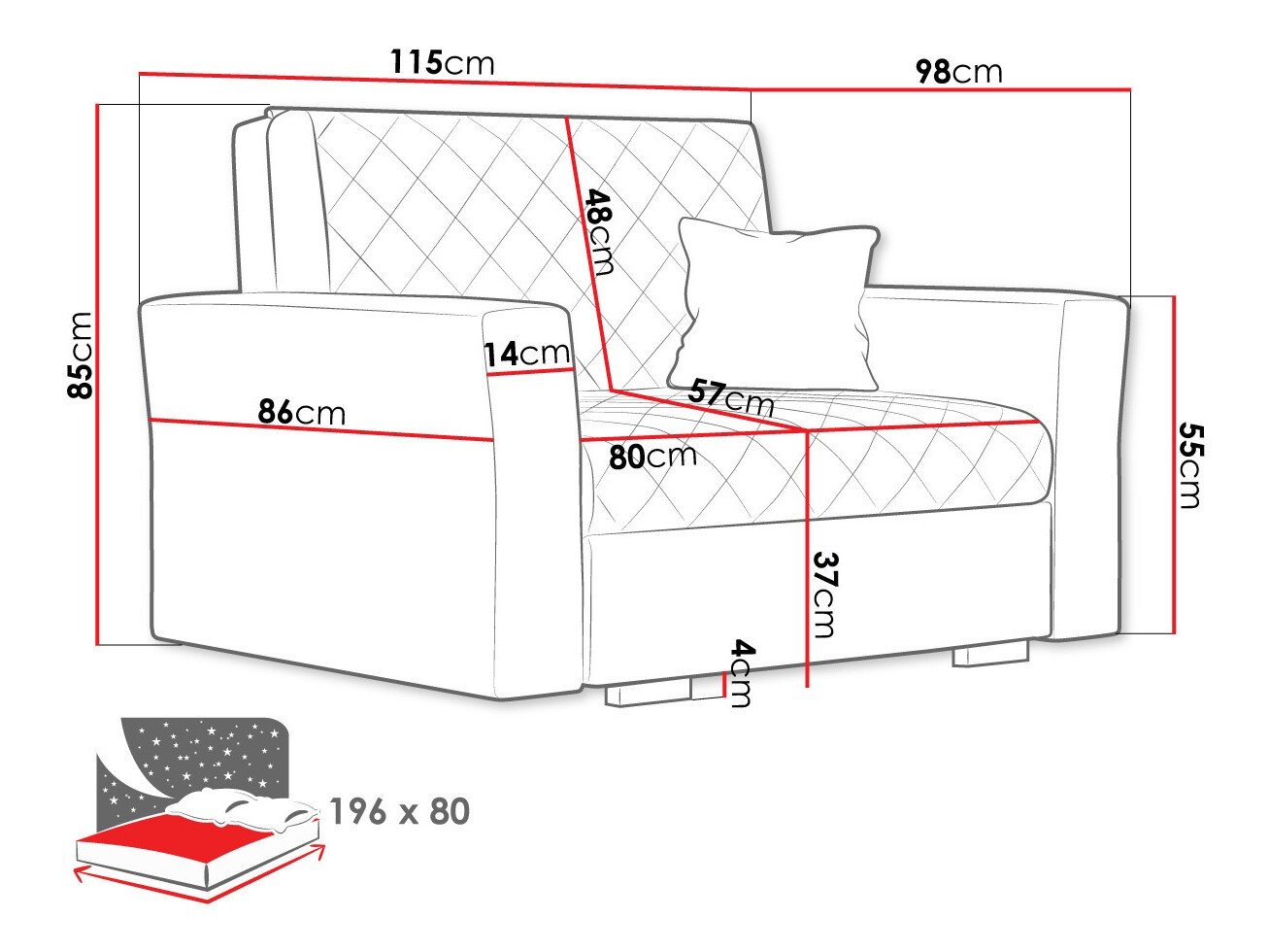 Fauteuil Columbus 145 (Zanzibar 182)