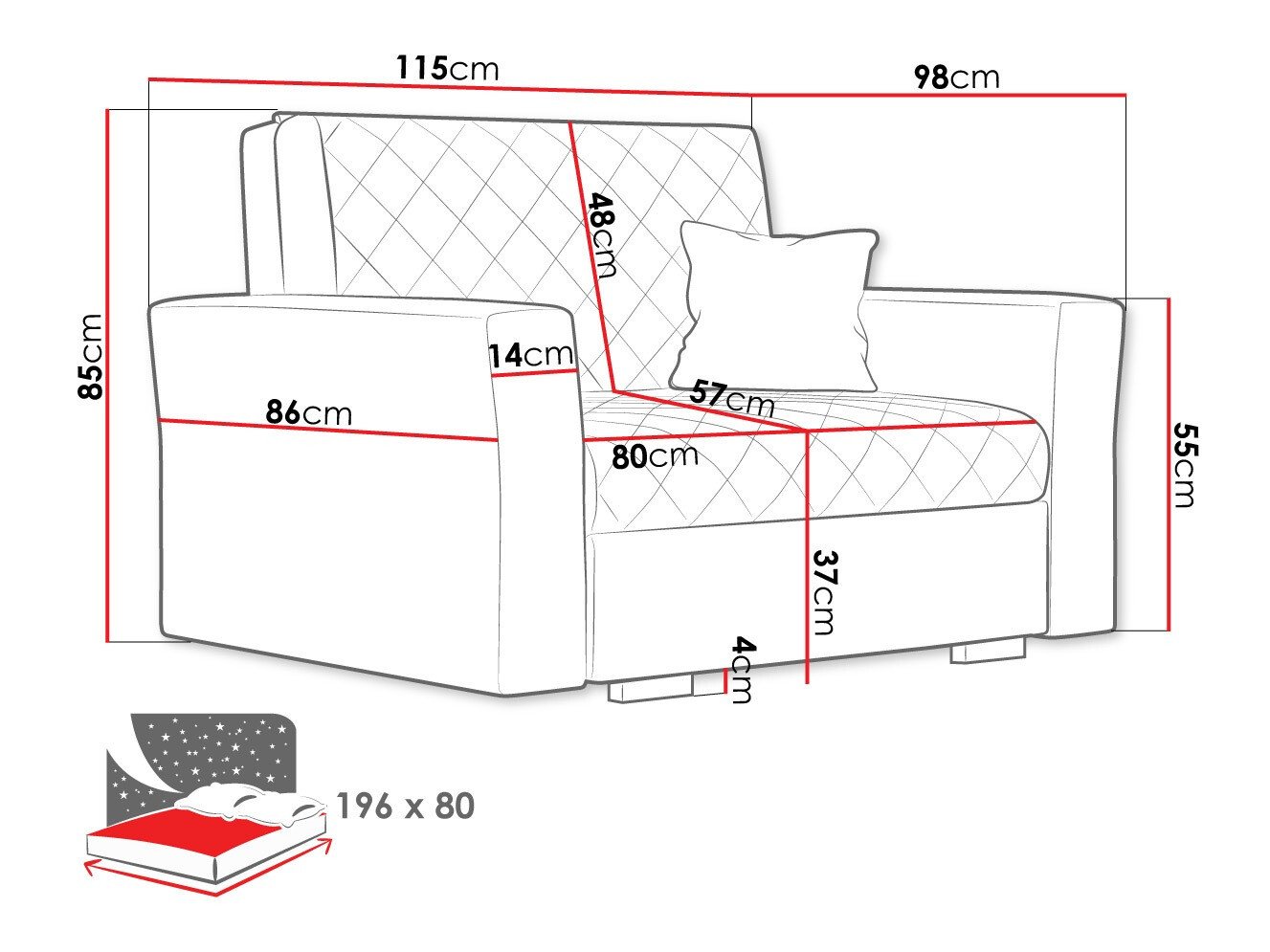 Fauteuil Columbus 145 (Zanzibar 190)
