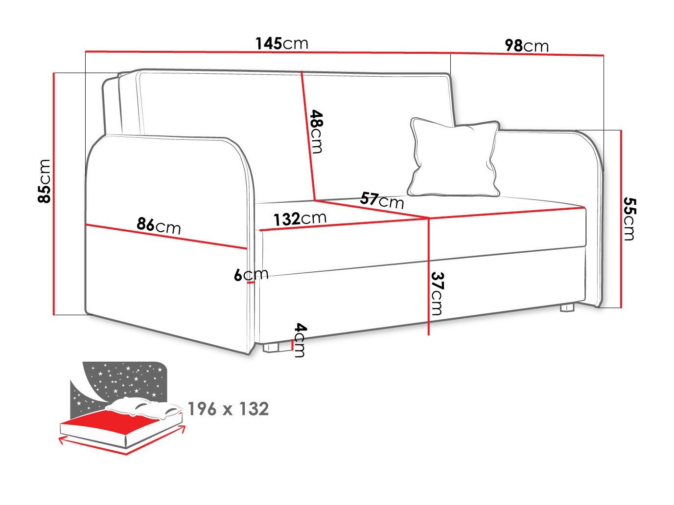 Canapé convertible Lirael III (Mono 244)