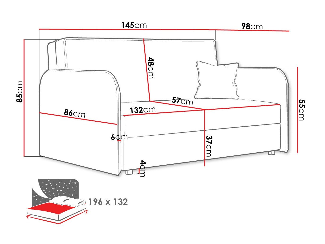 Canapé convertible Lirael III (Mono 246)