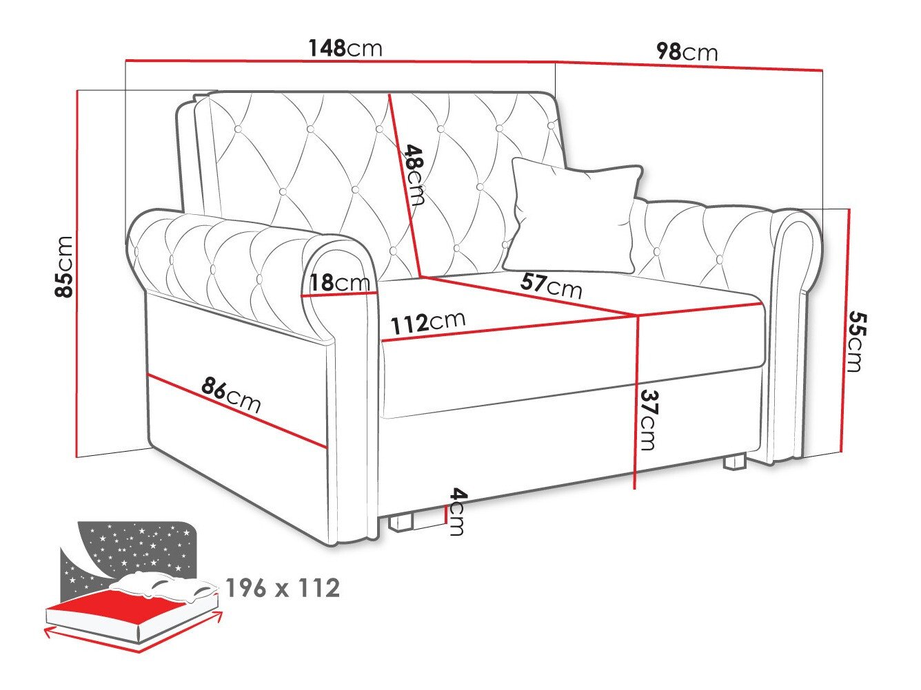 Canapé convertible Aelara II (Kronos 09)