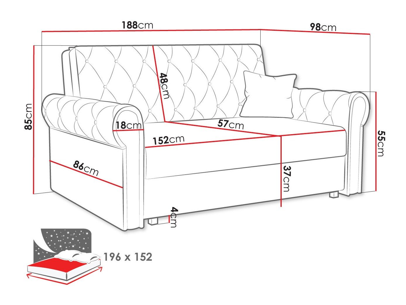 Canapé convertible Aelara IV (Kronos 09)