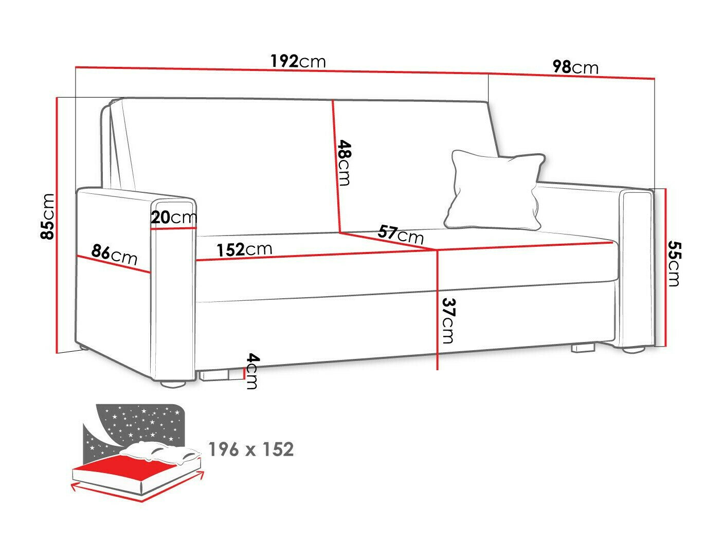 Canapé convertible Clarlen IV (Poso 22)