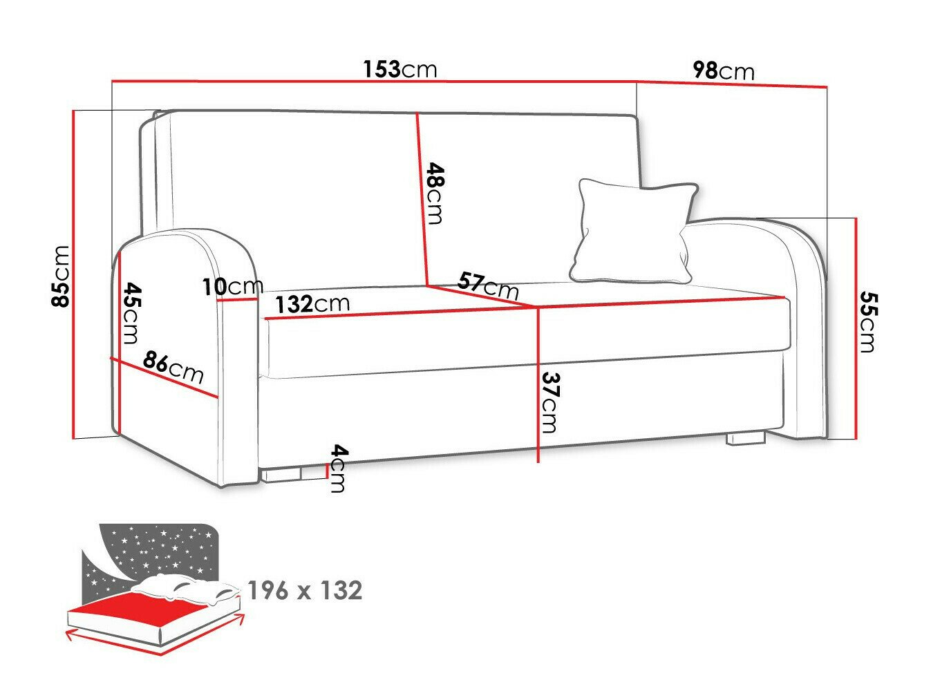 Canapé convertible Columbus 163 (Mono 239 + Sorriso 14)